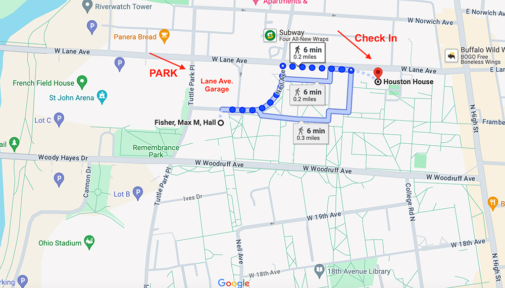 Map for 2024 Clarinet Academy check-in